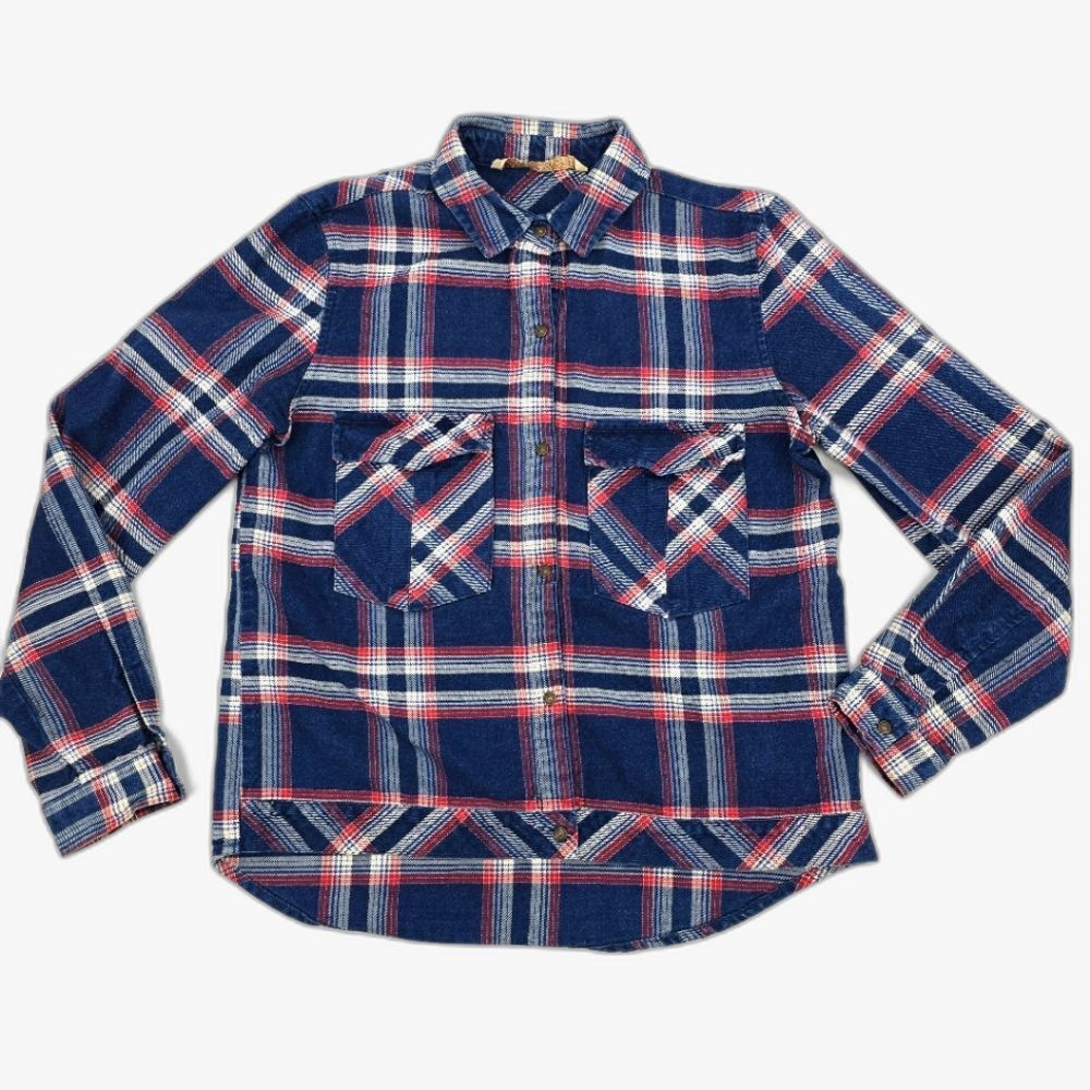Zara Women Plaid Premium Denimwear Collection Button Down Shirt Jacket Size M